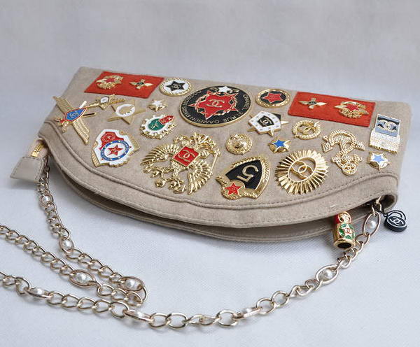 Fake Chanel Paris Moscow Romanov Chain Clutch A36017 Apricot On Sale - Click Image to Close